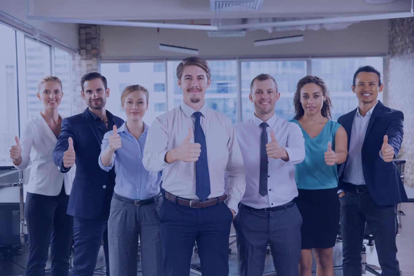 business people standing row with thumbs up1 mendix